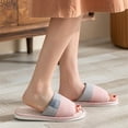 thumbnail image 4 of Lovskoo 2024 Women's Cotton Slippers Open Toe Slippers with Grips for Indoor Non Slip Home Slippers Linen Sliding Shorts Elegant Roman Sandals Pink, 4 of 6