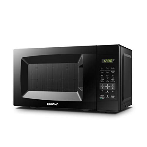 COMFEE` EM720CPL-PMB Countertop Microwave Oven with Sound On/Off, ECO Mode and Easy One-Touch Buttons, 0.7cu.ft, 700W, Black