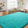thumbnail image 5 of Janvonne Fluffy Teal Blue Area Rug for Bedroom Living Room Soft 8x10 Fuzzy Rugs Non-Shedding Indoor Plush Rug for Nursery Kids Room Dorm Room Home Decor, High Pile Shaggy Floor Carpets, 5 of 8