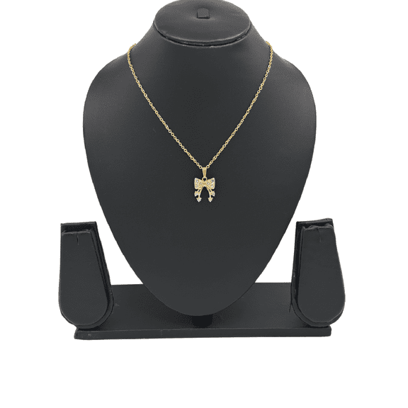 REGVO Gold Ribbon Pendant – Stylish Ribbon Design Necklace Charm for women