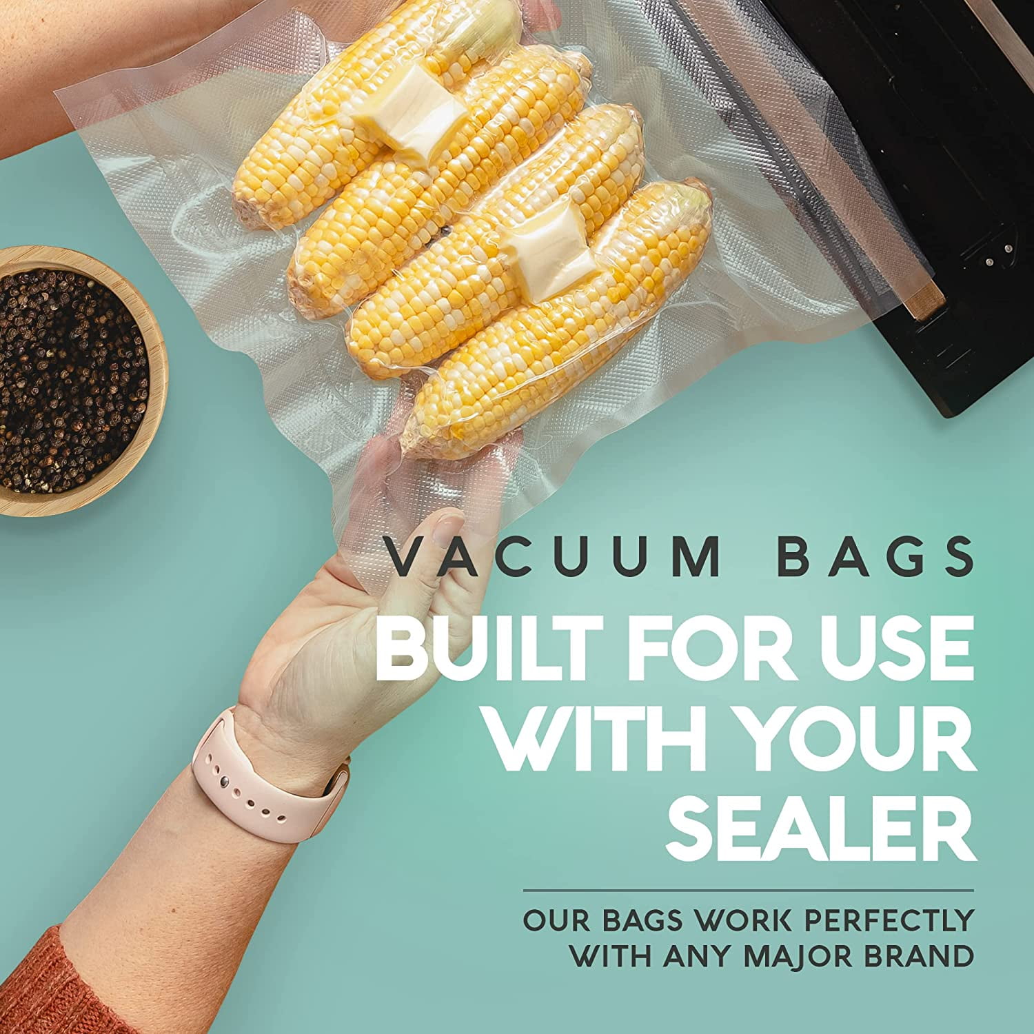 Avid Armor 11"x25' Vacuum Sealer Rolls, 4 Rolls, BPA-Free Food Saver Bags for Food Storage