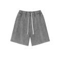 thumbnail image 4 of Jalioing Womens Cotton Shorts Casual Solid Color Elastic Waist Drawstring Shorts Loose Basic Summer Lounge Shorts, 4 of 5