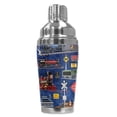 thumbnail image 1 of Mugzie brand 16-Ounce Cocktail Shaker with Insulated Wetsuit Cover - Steam Locomotives (blue), 1 of 1