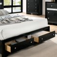 thumbnail image 6 of FOA Laren Contemporary 3-Piece Black Wood Bedroom Set - Queen + 2 Nightstands, 6 of 8