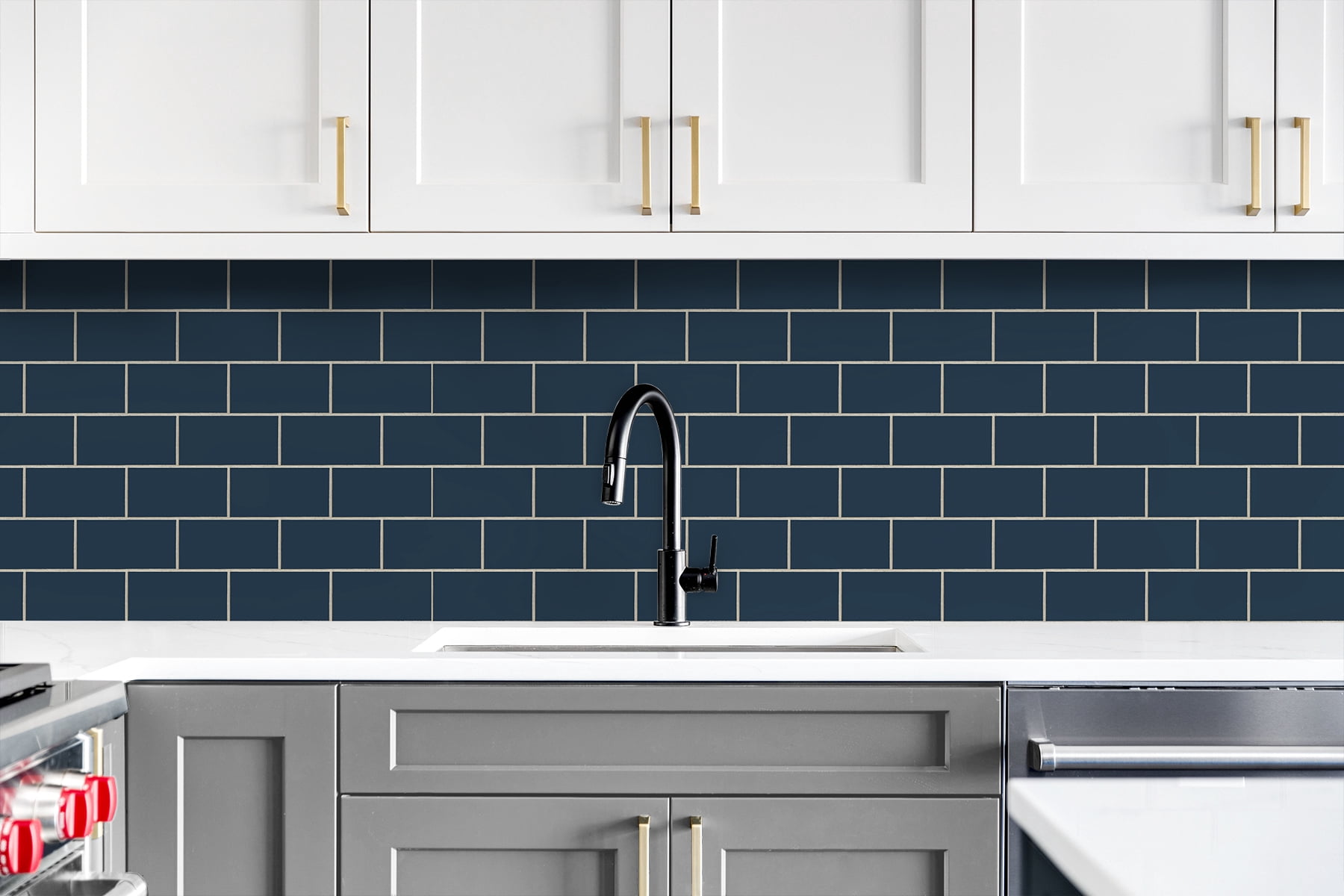 NextWall Retro Subway Tile Peel and Stick Wallpaper