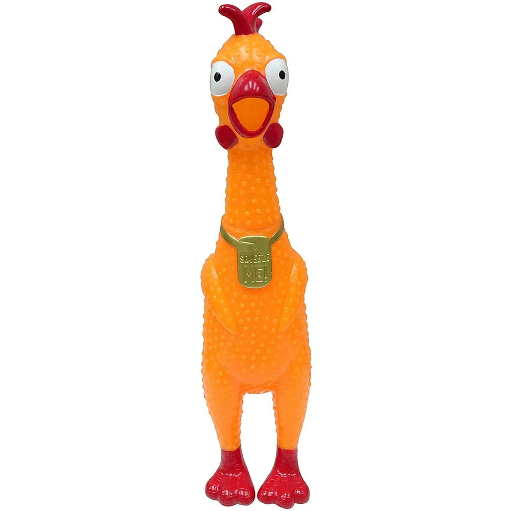 Animolds Squeeze Me Rubber Chicken Toy XL Screaming Rubber Chickens