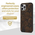 thumbnail image 2 of Case Yard Wooden Case for iPhone-12-Pro-Max Soft TPU Silicone cover Slim Fit Shockproof Wood Protective Phone Cover for Girls Boys Men and Women Supports Wireless Charging Skull Pattern Design, 2 of 7