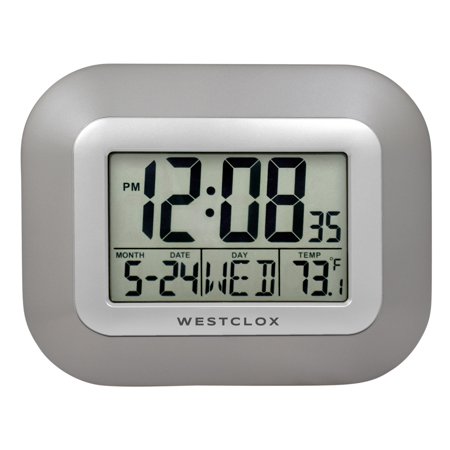 Westclox 0.99 Digital Modern Indoor Wall Clock, Easy To Read Lcd Display