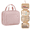 Pink, variant on Water-resistant Makeup Cosmetic Bag,Travel Toiletry Bag for Women, Portable Hanging Organizer for Full-Sized Shampoo, Conditioner, Brushes Set, Travel-Size Accessories, Black,Hanging Hook