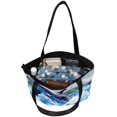 thumbnail image 5 of Dolphin Canvas Leather Mix Women Handheld Bag Twill Sponge Jeanette 30x10.5x39cm/11.8x4.1x15.4in, 5 of 5