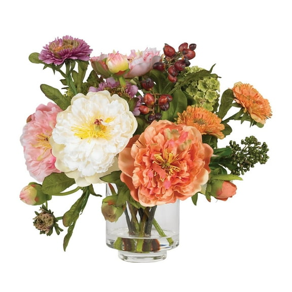 Nearly Natural 4689 Mini Peony Silk Arrangement,Assorted 10 x 10 x 10 C38