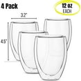 thumbnail image 2 of BTaT- Double Wall Wine Glasses, 4 Pack, 12 oz, Wine Glasses, Stemless Wine Glass, Double Wall Glass Cup, 2 of 7