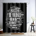 thumbnail image 4 of Inspirational Shower Curtain Positive Affirmations Motivational Bathroom Decor Quotes Black and White Bath Curtain, Waterproof Cloth Fabric with Hooks, 72x72 inch, 4 of 6