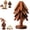 Dark Brown, variant on Natural Wood Tree Trivet Set, Christmas Tree Trivet Set, 4 Wooden Trivets & 1 Stand Like a Christmas Tree, for Hot Dish, Pot, Bowl, Teapot, Hot Pot Set (Dark Brown, 4pcs)