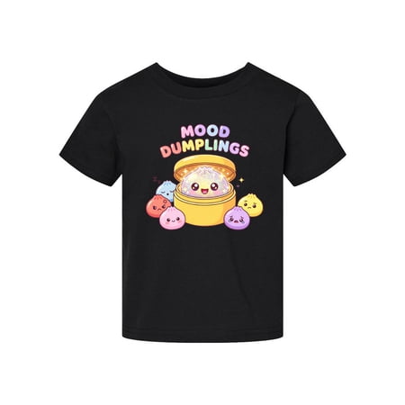 Wild Bobby Mood Dumplings Kawaii Cute Dim Sum Emotional Dumpling Graphic | Unisex Novelty T-Shirt | Anime Food Lover Gift for Her Him Kids Toddler Crew Graphic T-Shirt