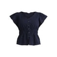 thumbnail image 5 of Time and Tru Women's Eyelet Peplum Top, Sizes XS-XXXL, 5 of 5