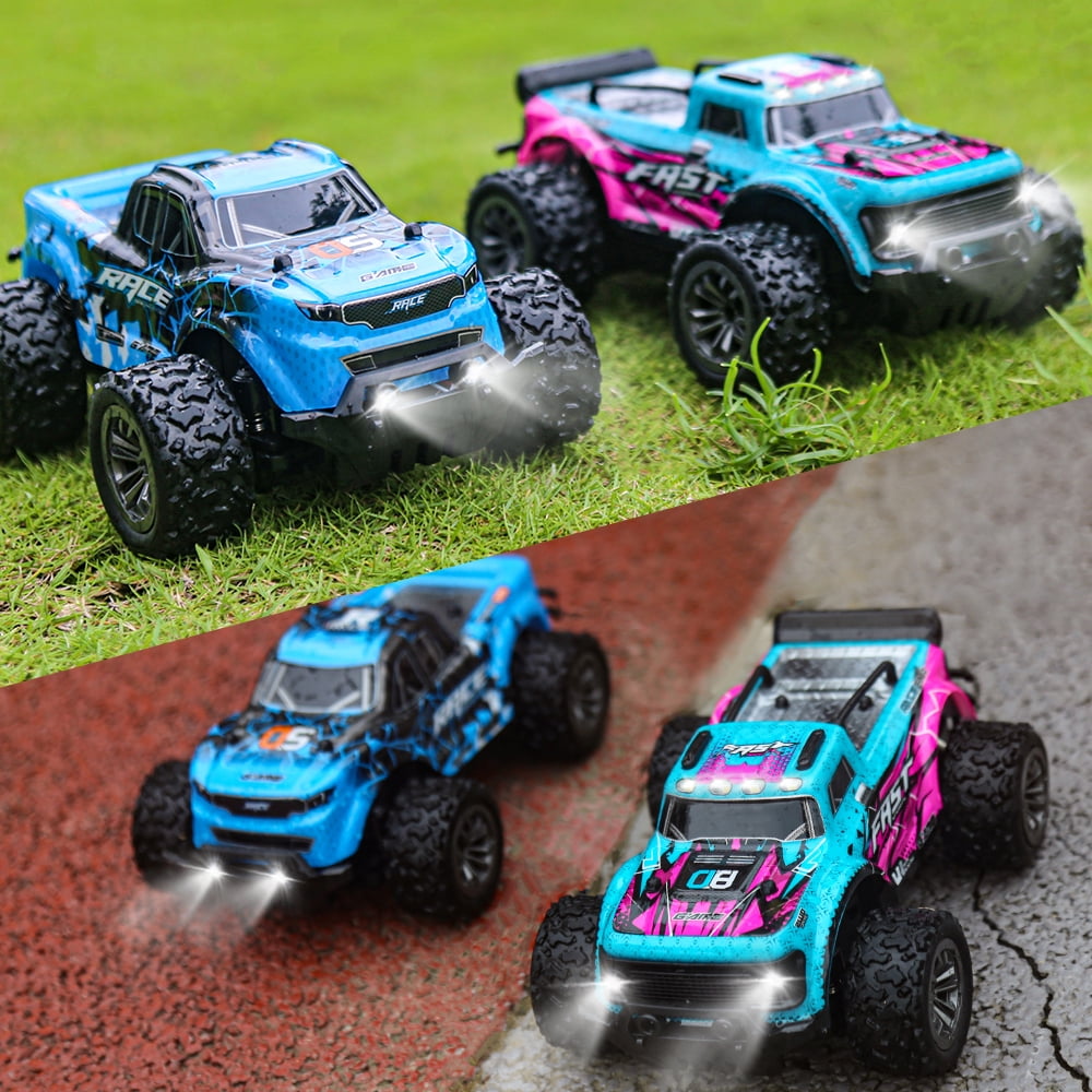 1:20 Remote Control Car for Boys Girls Gifts,  Off-Road All Terrain RC Truck, 15 KPH RC Cars with Front and Rear Lights, Outdoor Indoor Toys