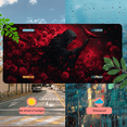thumbnail image 5 of 1 Pcs 2D Flat License Plate Covers & Frames, Grim Reaper Among Red Roses For Decorative Front, Waterproof For Decoration Aluminum License Plate Covers & Frames Cover For Men Women, 12" X 6", 5 of 7