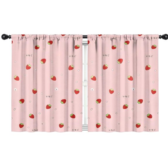 Blackout Kids Curtains,Strawberry Plants Fruit Childrens Insulated Curtains Set Of 2,Bedroom Essentials,Toddler Room Decor 42"x54"