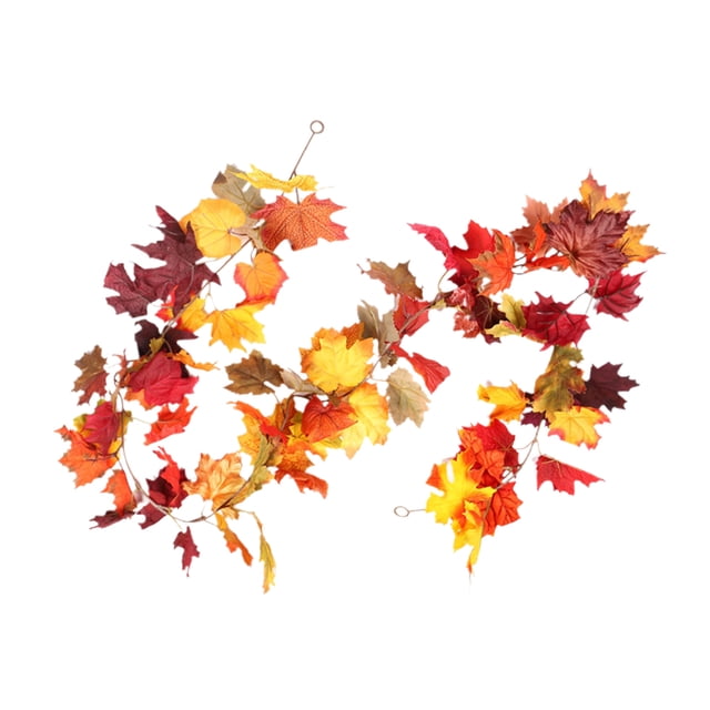 Arce De Otoño, Guirnalda De Hojas De Arce Artificiales, Mimbre Para Colgar En La Pared Para Decoración De Acción De Gracias Scienceny HA042645-02