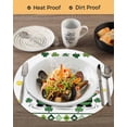 thumbnail image 3 of 15 Inch Round Placemats Set of 4, St. Patrick's Day Non Slip Heat Insulation PP Table Mats, Green Shamrock Gnomes Gold Coin Spring Washable Place Mats for Kitchen Dining Party Table Decor, 3 of 7