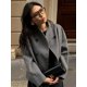 thumbnail image 5 of Abrigos de lana para mujer, Chaqueta corta holgada e informal, con doble botonadura y cuello levantado, para oficina, otoño e invierno, 2024, 5 of 5