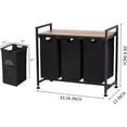 thumbnail image 2 of Laundry Hamper With Foldable Shelf & Storage Table - Multi-Use Clothes Sorter Basket for Bedroom, Bathroom, Closet Organization (Black), 2 of 7
