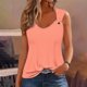 thumbnail image 1 of Fiudx Camisas de Mujer Camiseta de Manga Corta con Tirantes de Color Liso para Mujer Camiseta Sin Mangas Holgada, 1 of 4