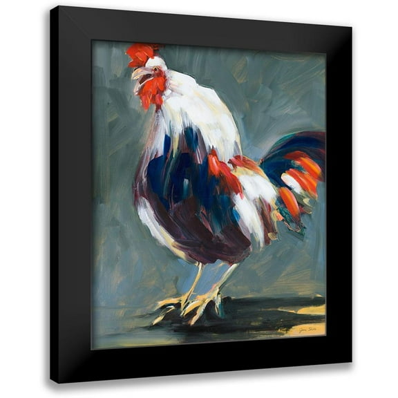 Slivka, Jane 12x14 Black Modern Framed Museum Art Print Titled - Rising Rooster