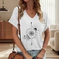 thumbnail image 2 of Women Summer Tops Ladies Fashion Loose V Neck T Shirt Small Pocket Shirts Elegant Women Long Sleeve Fall Tops Outdoor Xx Womens Womens Athletic Long Sleeve Shirts Cute Fall for Lady Running White 2XL, 2 of 4