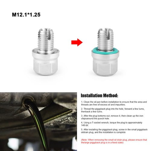 M12.1x1.25 Stainless Steel Oil Drain Plug Oil Pan Thread Repair Kit with O-Ring