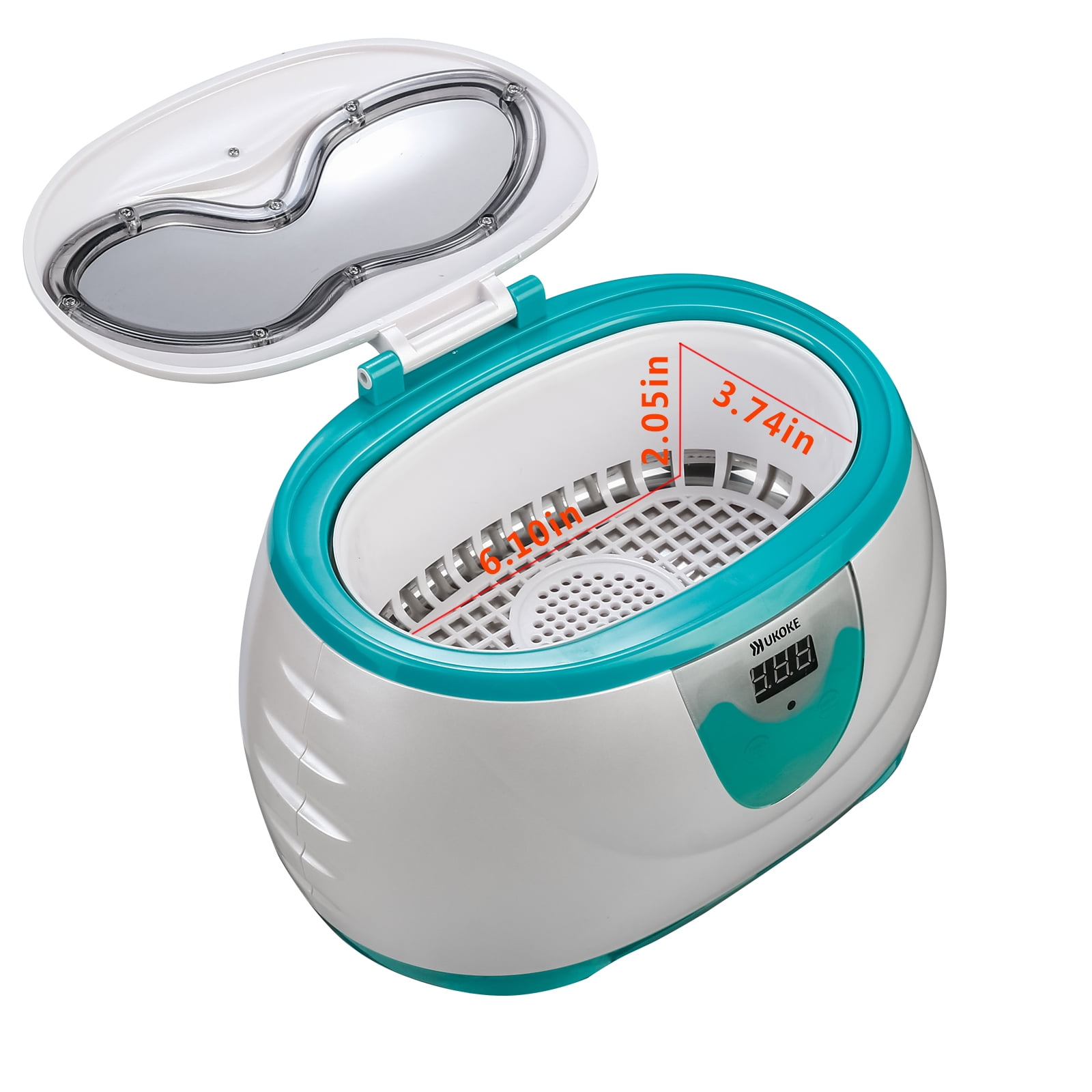 Ukoke UUC06G Ultrasonic Jewelry Cleaner with 42kHz Sonic Waves and 600ml Stainless Steel Tank