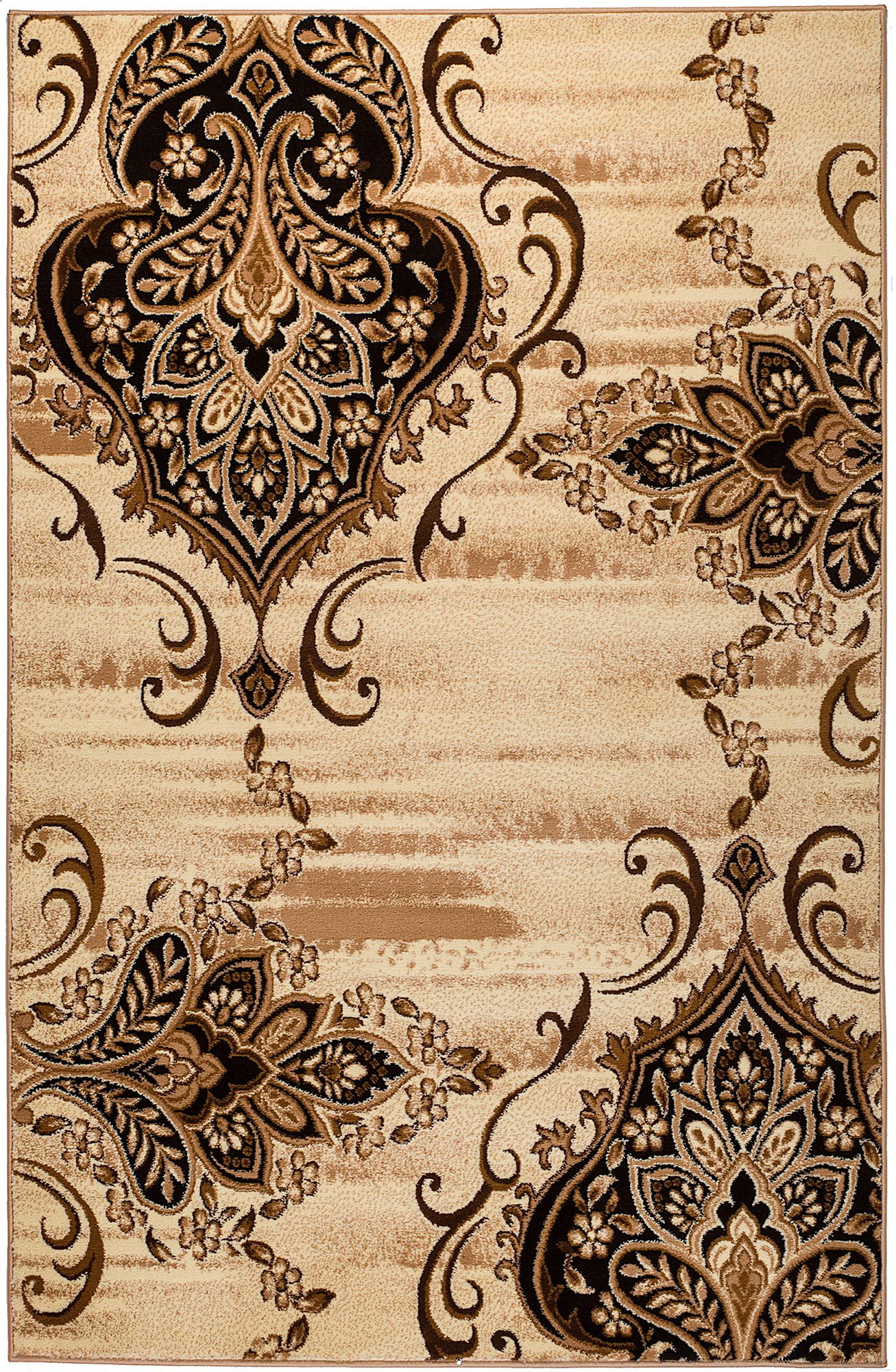 United Weavers 510-21126 Beige Damask Leaves 2x3 Area Rug Approx 1' 10" x 3' 