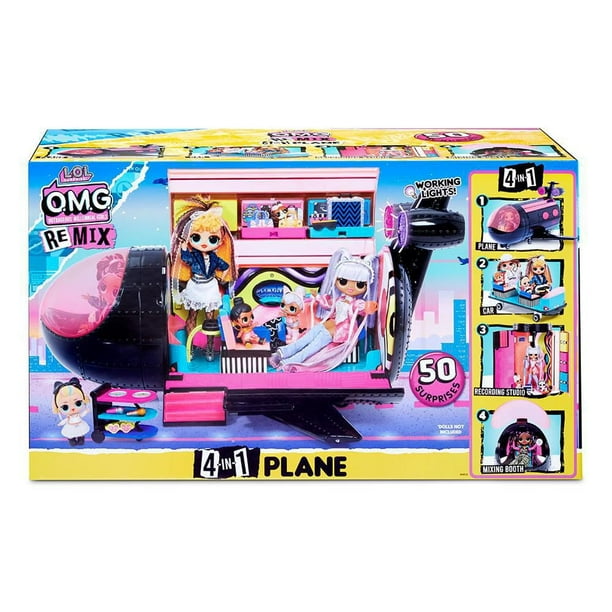 LOL サプライズ OMG リミックス 4-in-1 プレーン プレイセット L.O.L. Surprise! O.M.G. Remix 4-in-1 Plane Playset Transforms – 50