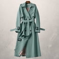 thumbnail image 3 of Women's Mid-length Trench Coat Autumn Long Windbreaker, 3 of 5