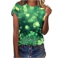 thumbnail image 1 of Amzcrzy Womens Tops Mode Imprimé Trèfle T-Shirt de la Saint-Patrick Col Rond T-Shirts de la Saint-Patrick Décontractés Tendance Manches Courtes Hauts pour Femme, 1 of 5