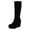 Black, variant on Platform Knee High Boots for Women Square Toe Wedge Heels Suede Side Zipper Long Walking Standing Fall Winter Tall Dress Boots White Size 6.5