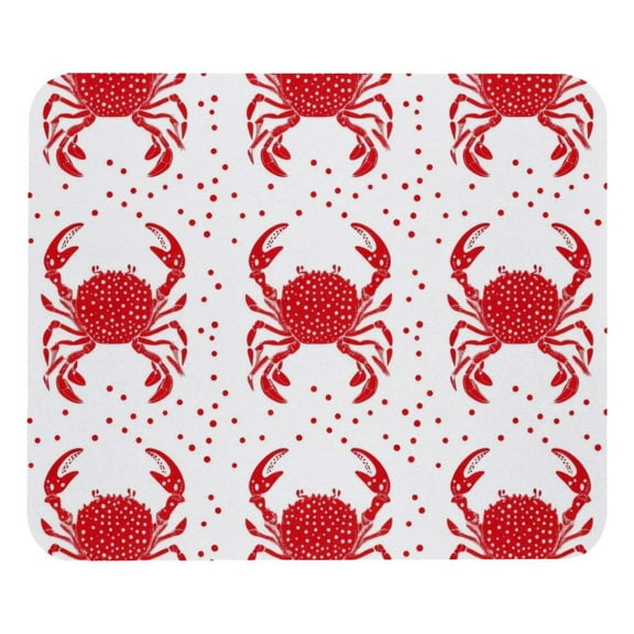 PhooArto Comfortable Mouse Pad Crabs and Red Dot Pattern Desktop Mousepad , 21 x 25 cm Mouse Mat, Non-Slip Rubber Base, Improves Speed and Precision