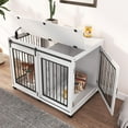 Pefilos 43" Sliding Door Dog Crate with Partition for Two Puppies