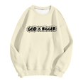 thumbnail image 5 of Arlun Christian Sweatshirts for Women Jesus God Faith Letter Printed Thin Sweatshirts Inspirational Religious Graphic Hoodless Loose Comfy Long Sleeve Crewneck Pullover Tops Beige L, 5 of 5