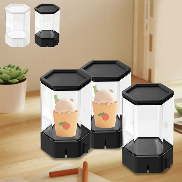 Caja Organizadora de Almacenamiento Multifuncional Hexagonal | Porta bolígrafos de plástico apilable | Organizador de herramientas de maquillaje y brochas cosméticas | Pantalla de cubierta