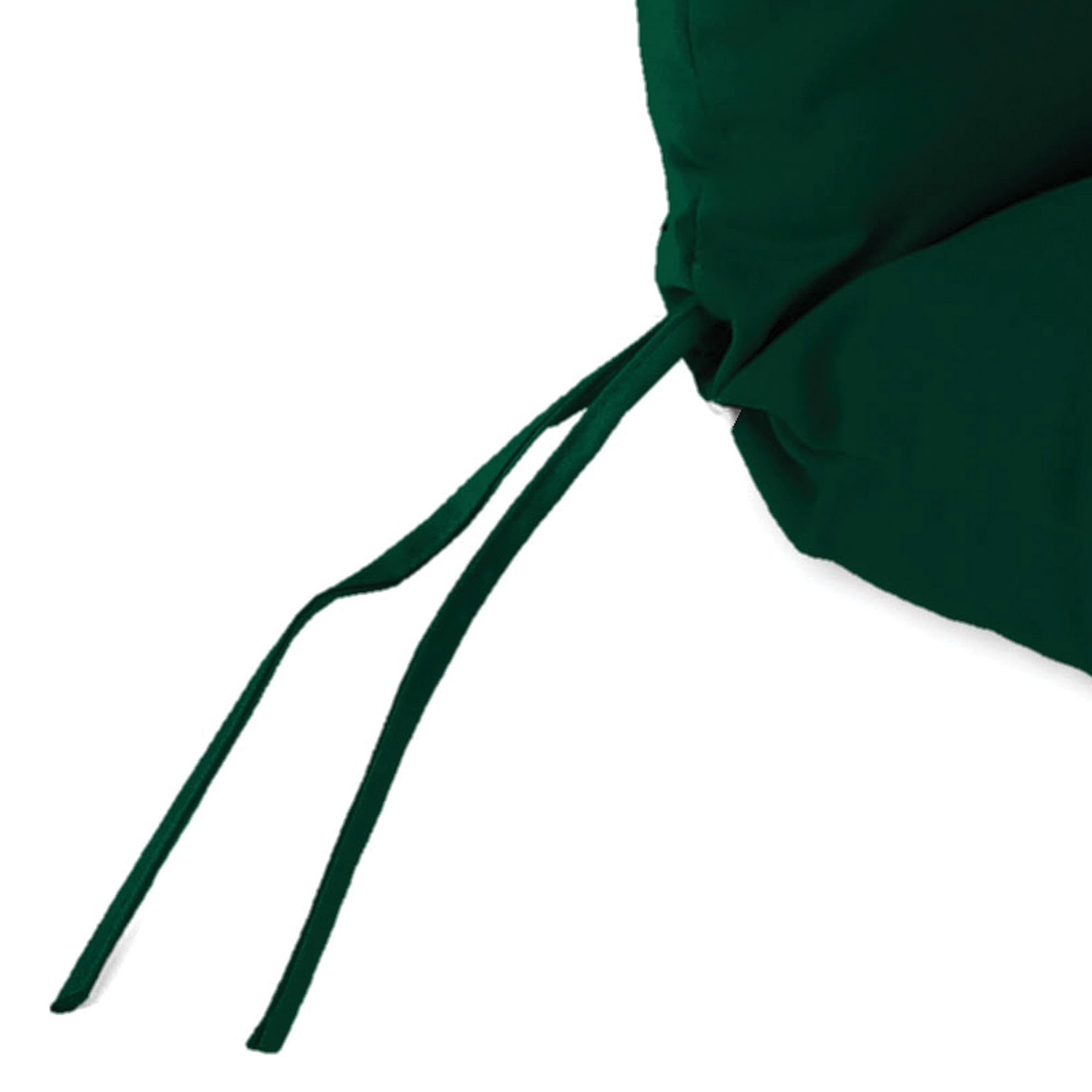 Jordan Manufacturing 45" x 22" Forest Green Solid Rectangular Outdoor Chair Cushion with Ties and Hanger Loop