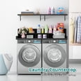 thumbnail image 3 of ADVWIN 54" Washer Dryer Countertop with 2-Layer Shelves and Storage Shelf, Laundry Room Countertop Set, Black, 3 of 6