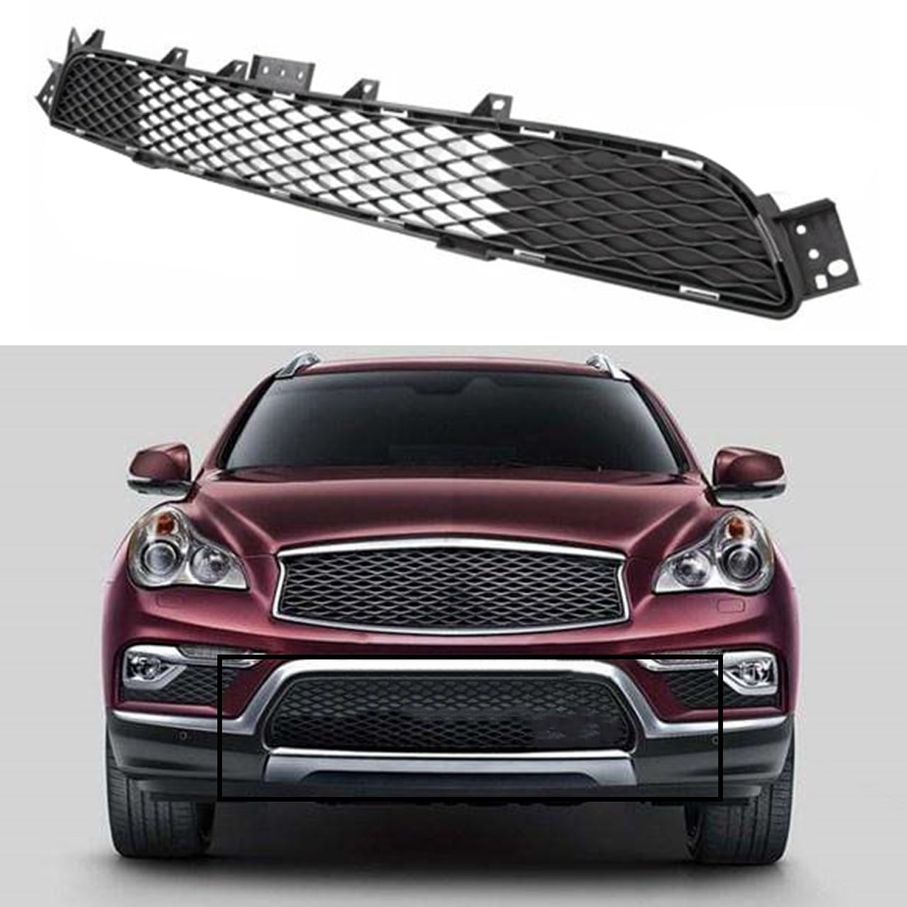 Labwork Front Bumper Lower Grille Mesh Grill 622544HB5A Fit for 2014 2015 2016 2017 Infiniti