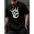 thumbnail image 1 of Camiseta informal de algodón rojo para hombre con estampado llamativo de la corona "KING" - Cuello redondo, manga corta, camiseta de verano para adultos, corte holgado | Top con estilo | Tejido elásti, 1 of 5