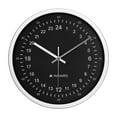 thumbnail image 7 of Navaris 24 Hour Wall Clock - 11.8" Analog Military Time Clock with Silent Movement Non-Ticking Hands - Battery Operated - Silver Frame with Black Face, 7 of 7