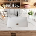 thumbnail image 3 of DeerValleyBath DV-1U101 Ceramic White Rectangular Undermount Sink Porcelain Bathroom Vanity Vessel with Overflow, 3 of 15