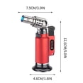 thumbnail image 2 of Pompotops Butane Torch Lighter, Metal Lighter Direct Blast Flameproof Outdoor Barbecue Kitchen Baking Lighter, Red, 2 of 5