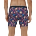 thumbnail image 4 of Salouo Skull starry sky flower Pattern Men's Boxer Briefs, Soft & Breathable Underwear Elastic Waistband Briefs for Men,1-Pack, 4 of 7