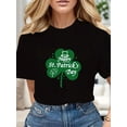 thumbnail image 1 of T-Shirts Graphiques Stylés Joyeuse Saint-Patrick Coton Doux Décontracté Manches Courtes Col Rond Fête des Pères, Fête des Mères, Nouvel An, Festival de Printemps, Saint-Valentin, Fête de l'Indépendance, Anniversaires, 1 of 7
